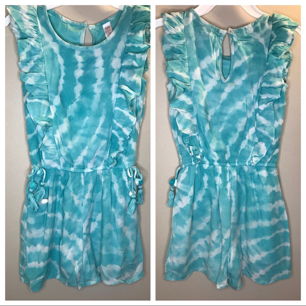 Girls Tie Die Shorts Romper